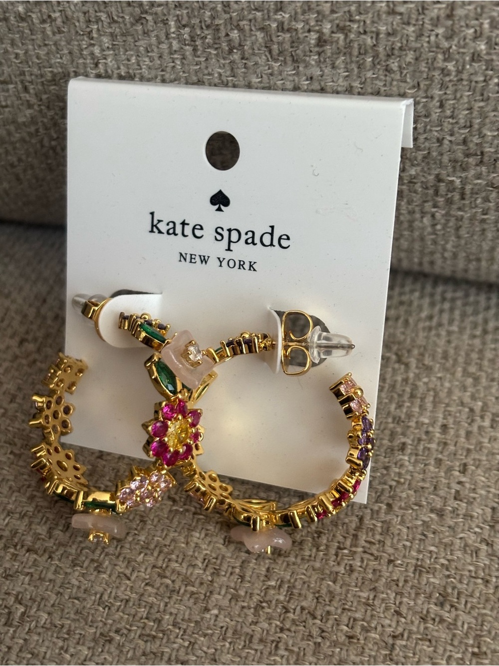 Kate spade Bursting Flower Hoop Medium Earrings